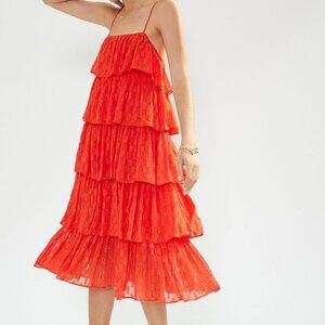 Anthropologie Tiered Ruffles Midi Dress
